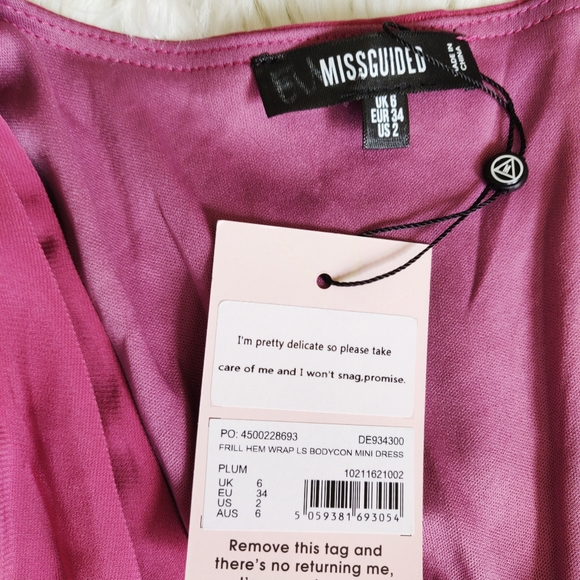 Missguided FRILL WRAP BODYCON MINI DRESS - NWT - Picture 9 of 12